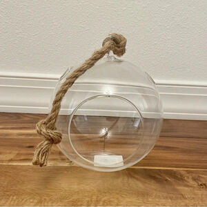 Rope Hanging Bubble Fibber Glass Terrarium Clear New